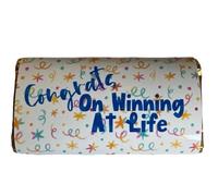 Congrats on winning at life, Novelty themed Chocolate Bar gift. For friends family and work collegue. (One Size, Caramel)