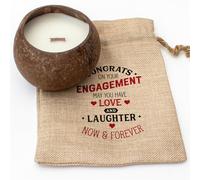 Congrats ON Your Engagement - Coconut Bowl Candle - Toasted Coconut Scented - Soy Wax - Hand Poured - Gift Present