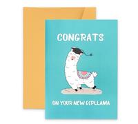 Congrats On Your New Dipllama Funny Llama Graduation Card with Envelope, Cute Llama Pun Graduation Greeting Card for Graduates, Playful Graduation Gift Card for School Leavers, for Son Daughter Friend