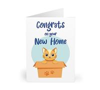 Congrats on Your New Home! A Paw-some Cat-themed Greeting Card for Cat Lovers and Housewarming Celebrations