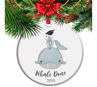 Congrats & Whale Done - Congratulations Graduation Ornament, Class of 2025 Graduation Gifts, Grad Xmas Gift