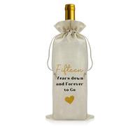 Congratulation 15th Wedding Anniversary Drawstring Wine Bag Gifts for Couple Romantic Fifteenth 15th Anniversary Wine Bottle Bag Gifts for Boyfriend Girlfriend Husband Wife Valentines Gift for Couple