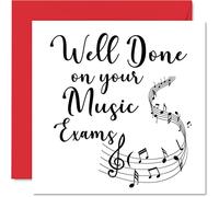 Congratulation Cards - Well Done on your Music Exams - Graduation, Good Luck Gifts Exam School Card GCSE Uni, 145mm Good Luck Charm Greeting Cards for Student Friends Family Congratulations