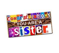 Congratulation You Are a Sister Chocolate Bar Wrapper Novelty Lovely Gift Present CH-392 (with chocolate bar)