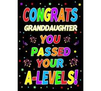 Congratulations A Levels Passing Exams Card For Granddaughter (Design 1)