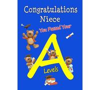 Congratulations A Levels Passing Exams Card For Niece (Design 3)