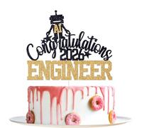 Congratulations AI Engineer Cake Topper, Future AI Engineer, Becoming an AI Engineer, Class of 2026 Congrats AI Engineer Graduation Party Decorations, Black and Gold
