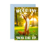 Congratulations Card - Hooray You Did It - Greetings for Son, Daughter, Mum, Dad, Friend, BFF, Niece, Nephew, Grandson, Granddaughter - Graduation, New Job, Exams or Achievement - Comes with Stickers