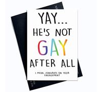 Congratulations Card, Not Gay After All Cards, Engagement Cards, Funny Card Friend Card Celebration Card Joke Card Colleague Card Funny PC92
