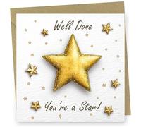 Congratulations Card. Well done, Exams, A Level, GCSE, Graduation Card. You're a Star Design. Card with Envelope. 150x150mm when folded.