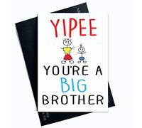 Congratulations Card, Yipee Your A Big Brother Big Brother Card Brother Card New Baby Card Son Card Sibling Card Special New Baby Card PC105