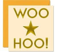 Congratulations Cards For Men and Women - Generic Congrats - Woo Hoo Passed Exams Driving Test Good Luck In Your New Job Card, 145mm Greeting Cards, Funny Leaving Gifts Well Done Card