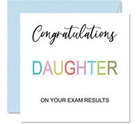 Congratulations Daughter Cards - On Your Exams - Proud of You Card Congrats Graduation Degree Exam Results School College Exams GCSE A Level Uni, 145mm Well Done Greeting Cards
