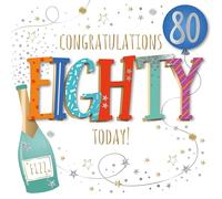 Congratulations, Eighty Today! Talking Pictures Birthday Card - MWER0165/80