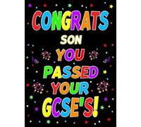 Congratulations GCSE Passing Exams Card For Son (Design 1)