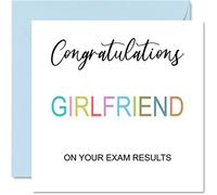 Congratulations Girlfriend Cards - On Your Exams - Proud of You Card Congrats Graduation Degree Exam Results School College Exams GCSE A Level Uni, 145mm Well Done Greeting Cards