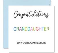 Congratulations Granddaughter Cards - On Your Exams - Proud of You Card Congrats Graduation Degree Exam Results School College Exams GCSE A Level Uni, 145mm Well Done Greeting Cards