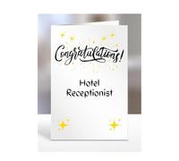 Congratulations Hotel Receptionist card, gifts for men, women, colleagues, boss, manager, son, daughter, grandson, presents for christmas, A5-243b_94
