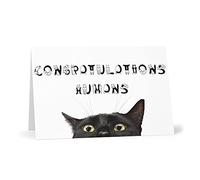 Congratulations Humans - Funny Wedding or New Home Card with Black Cat - From the Cat