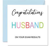Congratulations Husband Cards - On Your Exams - Proud of You Card Congrats Graduation Degree Exam Results School College Exams GCSE A Level Uni, 145mm Well Done Greeting Cards