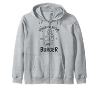 Congratulations It's a Burger Funny Burger Lover Woman Zip Hoodie