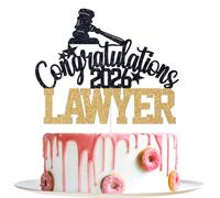 Congratulations Lawyer Cake Topper, 2026 Congrats Law Grad, Passed the Bar, Case Closed, Future Lawyer, Class of 2026 Law School Graduation Party Decorations, Black and Gold