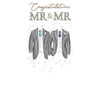 Congratulations Mr & Mr Wedding Day Card Embellished Champagne Greeting Card JGS703