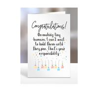 Congratulations new baby card, funny, joke, gifts, present, On making tiny humans I can't wait to hold them until they poo That's your responsibility, A5-235_32