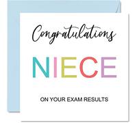 Congratulations Niece Cards - On Your Exams - Proud of You Card Congrats Graduation Degree Exam Results School College Exams GCSE A Level Uni, 145mm Well Done Greeting Cards
