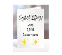 Congratulations on 1,000 subscribers Card, Gifts for Men or Women, Presents for Christmas, Greetings Card, Him, Her, Female, Male, A5-113_5