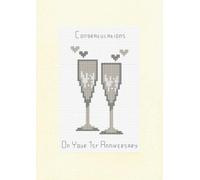 Congratulations On 1st Anniversary Flutes Counted Cross Stitch A5 Card Kit