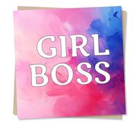 Congratulations On a New Job or Success or Celebration Card For a Loved One - Girl Boss - Colourful - Celebration - For a Special Someone, Friend, Colleague, Family, Partner