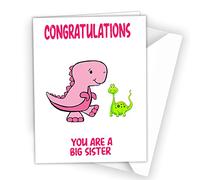Congratulations on Becoming A Big Sister, New Sibling Baby Wish Greeting Card