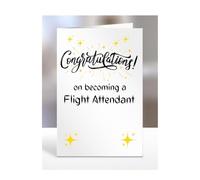 Congratulations on becoming a Flight Attendant, card for men, women, him, her, colleague, boss, manager, supervisor, friend, gifts or presents, A5-211a_261