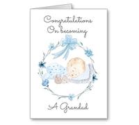 Congratulations On Becoming A Grandad Card New Baby Boy (envelope included)