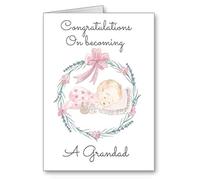 Congratulations On Becoming A Grandad Card New Baby girl (envelope included)