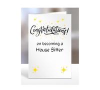 Congratulations on becoming a House Sitter, card for men, women, him, her, colleague, boss, manager, supervisor, friend, gifts or presents, A5-211b_16