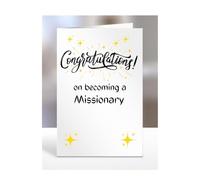 Congratulations on becoming a Missionary, card for men, women, him, her, colleague, boss, manager, supervisor, friend, gifts or presents, A5-211b_129