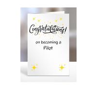 Congratulations on becoming a Pilot, card for men, women, him, her, colleague, boss, manager, supervisor, friend, gifts or presents, A5-211b_205