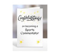 Congratulations on becoming a Sports Commentator, card for men, women, him, her, colleague, boss, manager, supervisor, friend, gifts or presents, A5-211c_36