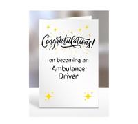 Congratulations on becoming an Ambulance Driver, card for men, women, him, her, colleague, boss, manager, supervisor, friend, gifts or presents, A5-211a_29
