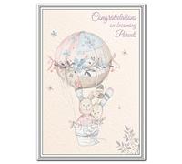 Congratulations on becoming parents card - Unique Keepsake - Yellow Unisex greetings Celebrate the birth of the Newborn - Watercolour art - Cute Rabbit design - Premium quality - Superior printing