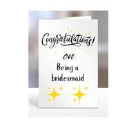 Congratulations on Being a bridesmaid Card, Gifts for Men or Women, Presents for Christmas, Greetings Card, Him, Her, Female, Male, A5-113_52
