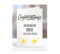 Congratulations on being my BOSS, you lucky btch, Funny Card, Joke, Silly, Gag, Birthday, Gifts for Women, A5-65_23
