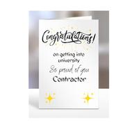 Congratulations on getting into university, card for Contractor, gifts for men, women, him, her, male, female, presents for Christmas, A5-194_63