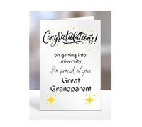 Congratulations on getting into university, card for Great Grandparent, gifts for men, women, him, her, male, female, presents for Christmas, A5-194_123