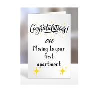 Congratulations on Moving to your first apartment Card, Gifts for Men, Women, Presents for Man, Woman or Person, Greetings Card, Funny, Joke, Silly, Gag, A5-128_25