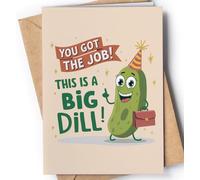 Congratulations on New Job Card for Coworker - Good Luck Starting New Job, Employment - Funny Coworker Leaving Card - Congrats Promotion Cards for her,him - Cute Goodbye Coworker Big Dill - NUM 258