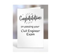 Congratulations on passing your Civil Engineer exam card, gifts for men, women, friend, colleague, boss, manager, presents for christmas, A5-244a_146