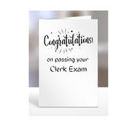Congratulations on passing your Clerk exam card, gifts for men, women, friend, colleague, boss, manager, presents for christmas, A5-244a_153